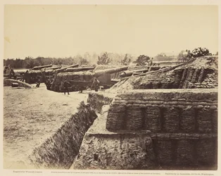 Batterij Nr. 1, nabij Yorktown, mei 1862 (albumineprint op geschept papier)